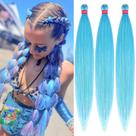 Cabelo trançado pré-esticado yuzshuooxin azul claro 26 polegadas