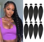 Cabelo trançado Ubeleco, pré-esticado, 50 cm, 8 pacotes sintéticos