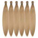 Cabelo trançado Wuqibawu, castanho pré-esticado, loiro, 26 cm Cabelo trançado Wuqibawu, castanho pré-esticado, loiro, 26 cm