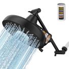 Cabezal de Ducha EMBATHER de 20 cm Filtrado con 3 Spray, Brazo de 28 cm Negro Mate Cabezal de Ducha EMBATHER de 20 cm Filtrado con 3 Spray, Brazo de 28 cm Negro Mate