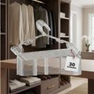 Cabide Acrílico Transparente Adulto Duas Cavas 8mm com Sistema Antiderrapante Kit 20 Unidades
