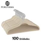 Cabide Aveludado Bege Antideslizante 100 Unidades FUKUYAMA Cabide Aveludado Bege Antideslizante 100 Unidades FUKUYAMA