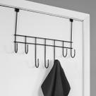 Cabide com 7 ganchos para porta em aço - preto Cabide com 7 ganchos para porta em aço - preto
