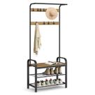 Cabide da VASAGLE 4 em 1 com banco e 9 ganchos 34x72x181 cm