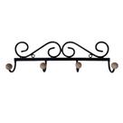 Cabide De 4 Gancho P/ Parede Decoração Ferro E Madeira