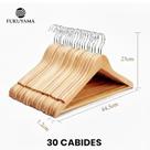 Cabide de Madeira Premium Kit 30 Unidades FUKUYAMA