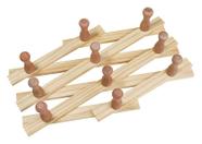 Cabide de madeira sanfonado 10 pinos 62x14cm