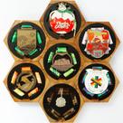 Cabide de medalhas JupDec Honeycomb, tela de madeira 6x11x12cm