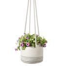 Cabide de planta macramé interior pendurado ao ar livre cesta de plantador corda de algodão