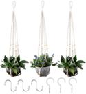 Cabide de plantas de macramê Planter RIFNY 89 cm, pacote com 3 unidades, branco