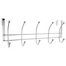 Cabide De Porta Metal 8 Ganchos Prata