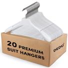 Cabide de roupas DEDU Suit, pacote com 20, 44 cm de largura, branco