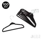 Cabide de Veludo Infantil 30cm Preto - 100 pecas