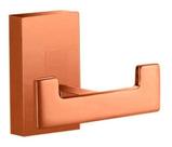 Cabide Duplo P/ Banheiro Quadrado Metal - Madrid - Rose Gold - Jiwi Metais