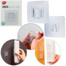Cabide gancho de plastico quadrado autoadesivo transparente macho e femea com 2 pecas 6cm na cartela