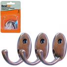 Cabide / gancho metal oval metalizado cobre / rose 3 pecas 4,3x3,7x2,5cm - Bestfer