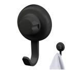 Cabide Gancho Multiuso Com Ventosa Para Toalhas Objetos Utensílios Cozinha Banheiro Preto - 404PT Future