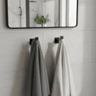 Cabide Gancho Para Toalha Kit 2 Peças Inox Preto Fosco