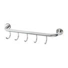 Cabide Ganchos Aluminio Robusto Multiuso Toalhas Bolsas Acessorios - 5 GANCHOS