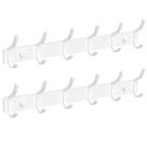 Cabide GWAAZXGZ branco montado na parede, 38 cm, design em arco, 6 ganchos