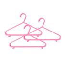 Cabide Infantil Kit 3 Unidades Polipropileno Rosa Clingo