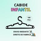 Cabide Infantil Preto Reforçado 28cm kit 100un.