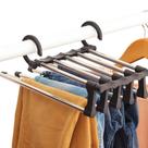 Cabide Multifuncional 5 Divisórias Retrátil Inox Calças