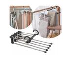 Cabide Multifuncional Retrátil - 5 Divisórias Inox