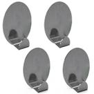 Cabide oval gancho de apoio em inox autoadesivo 54x40mm (r) chu 4un