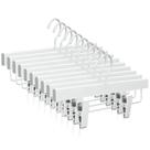Cabide para calças TOPIA HANGER, todo em madeira branca com clipes, pacote com 20 Cabide para calças TOPIA HANGER, todo em madeira branca com clipes, pacote com 20