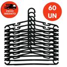 Cabide Plástico Preto Adulto Grande Reforçado 10mm Premium Roupas Casaco Kit C/48, 60 Ou 72Un
