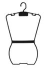 Cabide Plastico Silueta Infantill Preto 58 x 30