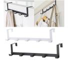 Cabide Suporte Para Porta C/ 5 Ganchos Multiuso Branco