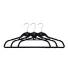 Cabide Veludo 45 Cm Preto Kit 03 Pçs