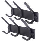 Cabide WEBI montado na parede com 3 ganchos Heavy Duty Metal Black, pacote com 2