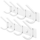 Cabide WEBI montado na parede com 4 ganchos em aço branco 28x4x8cm, pacote com 2