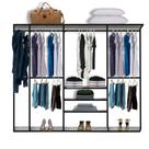 Cabideiro Arara Closet Casal Prateleira Aço Aramado 2,50m