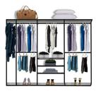 Cabideiro Arara Closet Casal Prateleira Aço Aramado 2,80m Cabideiro Arara Closet Casal Prateleira Aço Aramado 2,80m