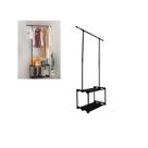 Cabideiro arara de roupa 2 prateleiras sapateira organizador varal guarda roupa loja quarto luxo