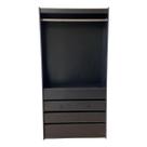 Cabideiro Com Gaveta 100% Mdf Preto - Suprema Móveis