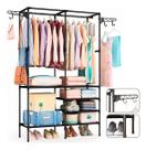 Cabideiro de Chão Desmontável Arara De Roupa Multifuncional Sapateira Portátil Estocasa