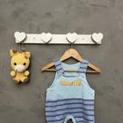 Cabideiro de parede infantil coração suporte gancho roupas