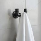 Cabideiro de Parede Porta Toalhas Suporte Gancho Acessório Banheiro Estilo Industrial Preto Laca