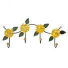 Cabideiro Ferro 4 Lugares Flores Amarelas