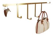 Cabideiro Industrial Decorativo Ferro Dourado 65x16x5cm
