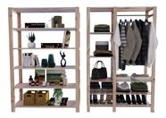 Cabideiro Oferta C/ Maleiro 190x170cm Resistente Lojas