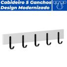 Cabideiro Para Parede 5 Ganchos Madeira Moderno Industrial