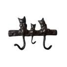 Cabideiro / Porta Chaves Gatos Em Aluminio Fundido