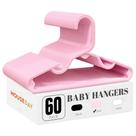 Cabides de bebê HOUSE DAY Plastic, pacote com 60 unidades para armário, rosa