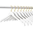 Cabides de madeira Amber Home White com gancho dourado, pacote com 24